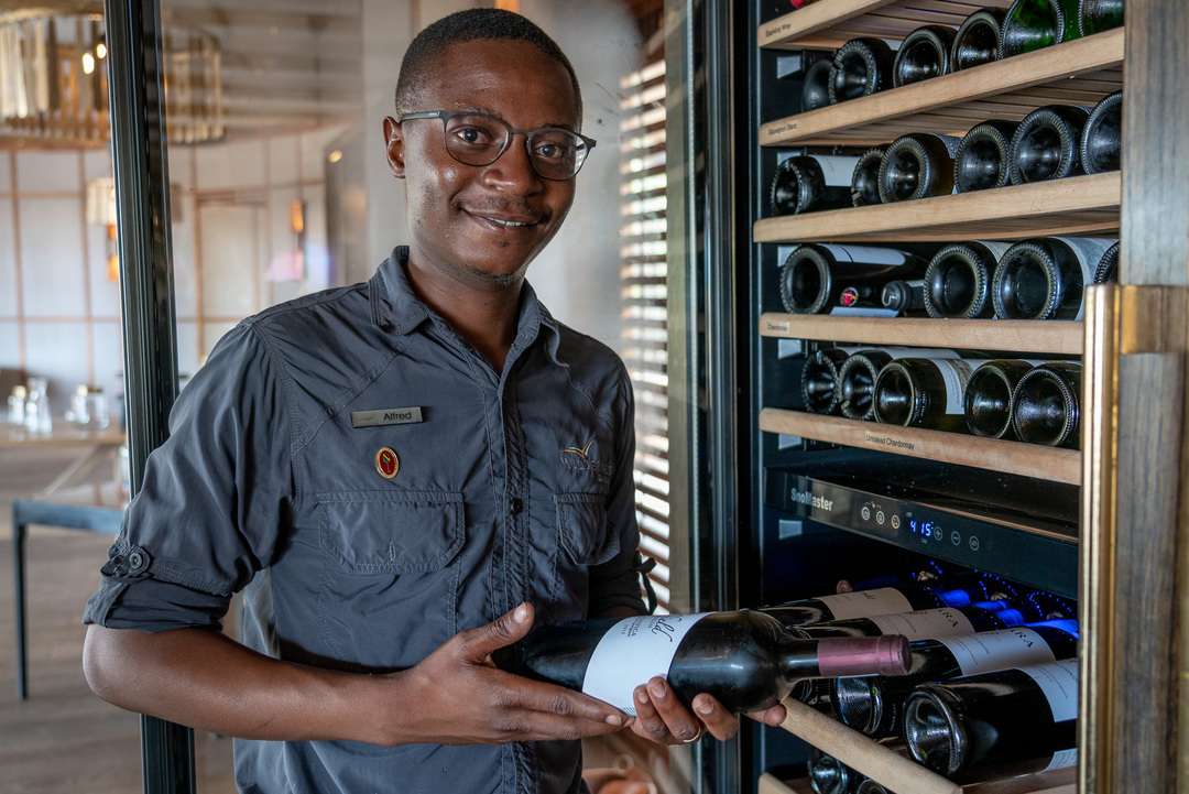 Alfred Muswaka - Mombo's exclusive sommelier